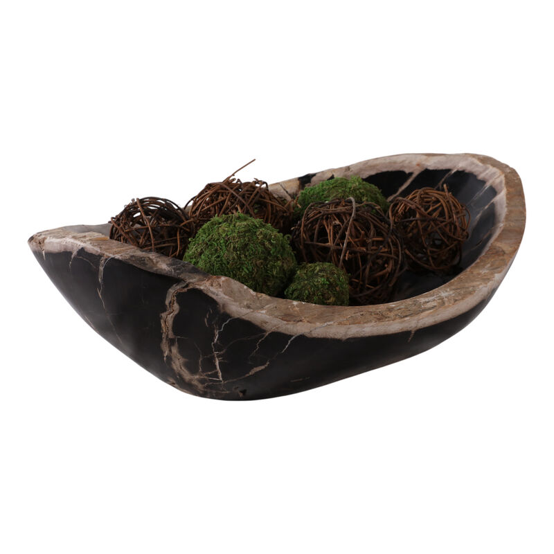 18" Petrified Wood Oval Bowl image number 1