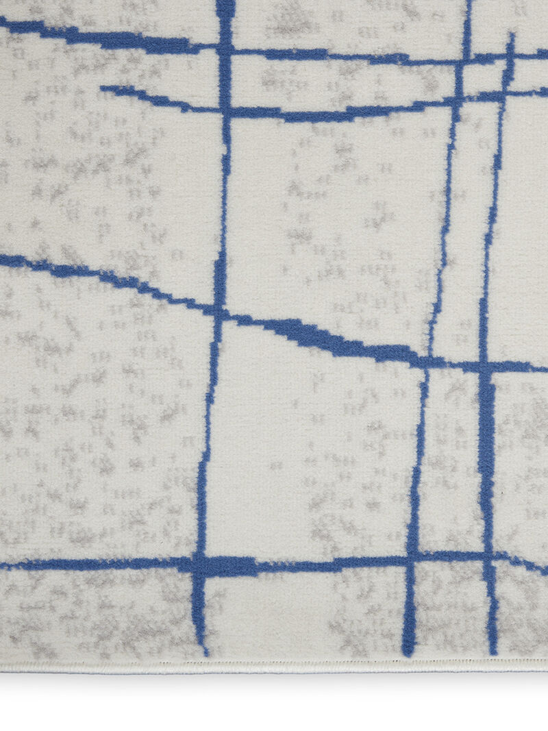 Whimsicle WHS09 Ivory/Blue 2' x 6' Rug