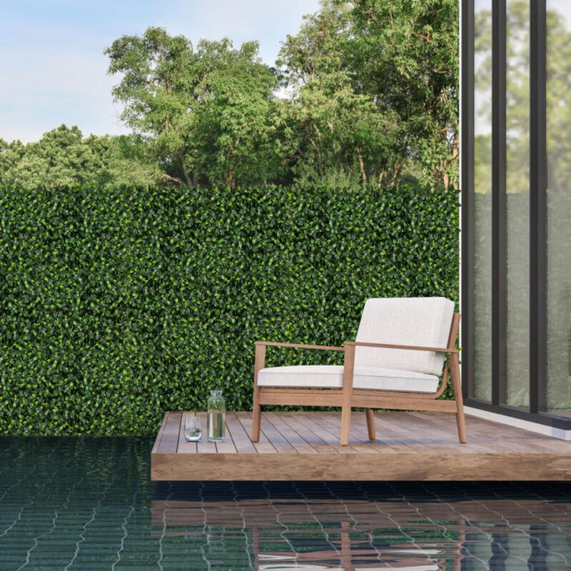 Hivvago 12 Pieces Artificial Topiary Gardenia Shrub Grass Panels