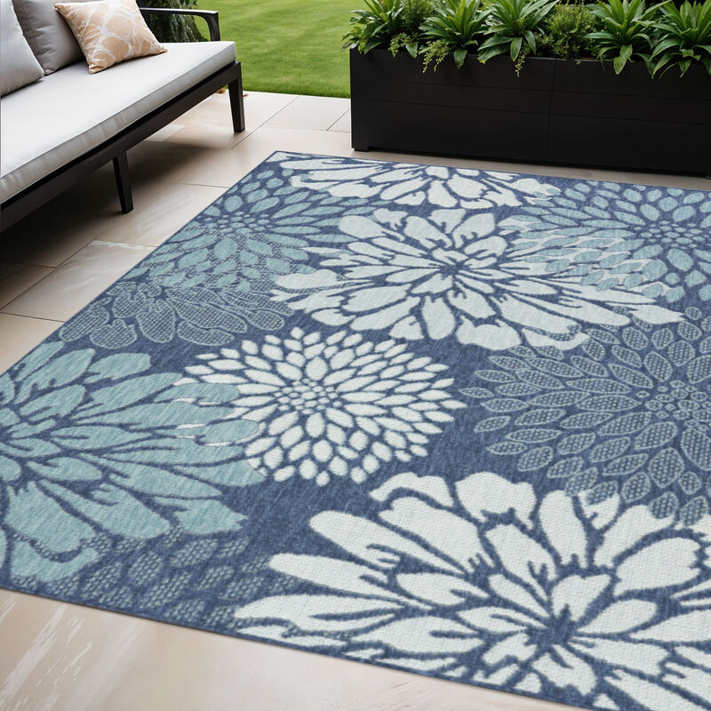 HomeRoots Floral Indoor Outdoor Area Rug image number 1