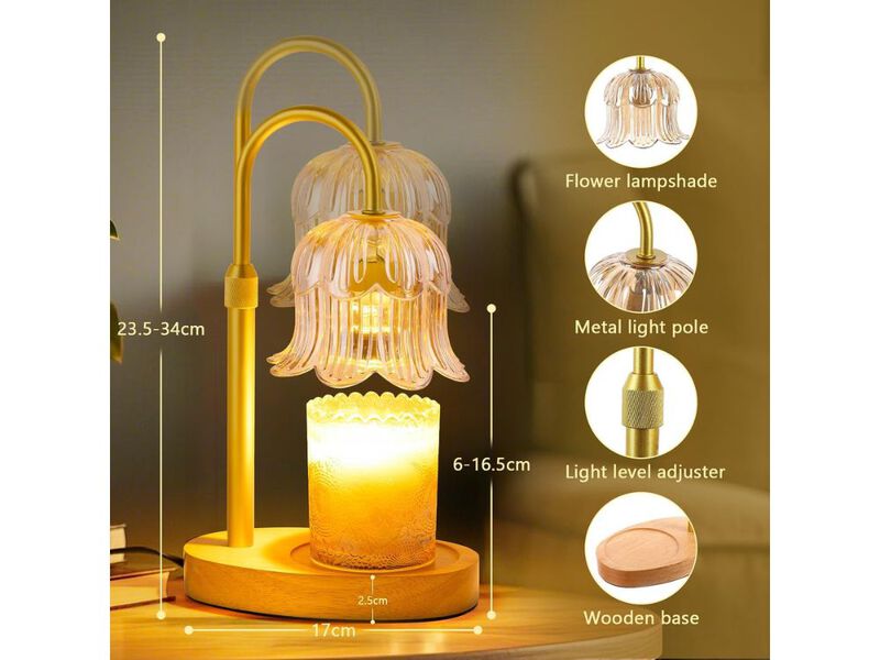 Electric Candle Warmer Lamp with Timer Adjustable Dimmable Wax Melt Lamp image number 2