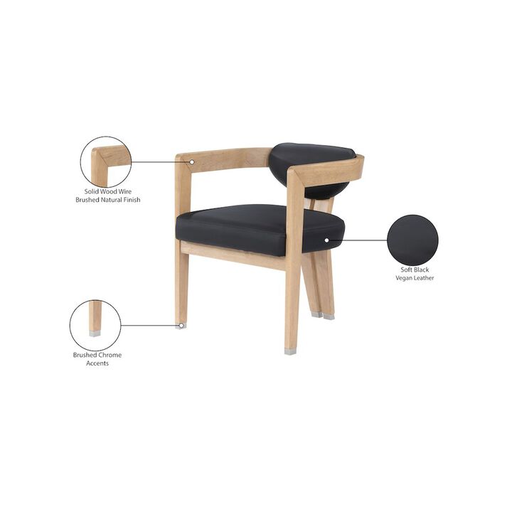 Meridian Furniture Carlyle Black Vegan Leather Dining Chair