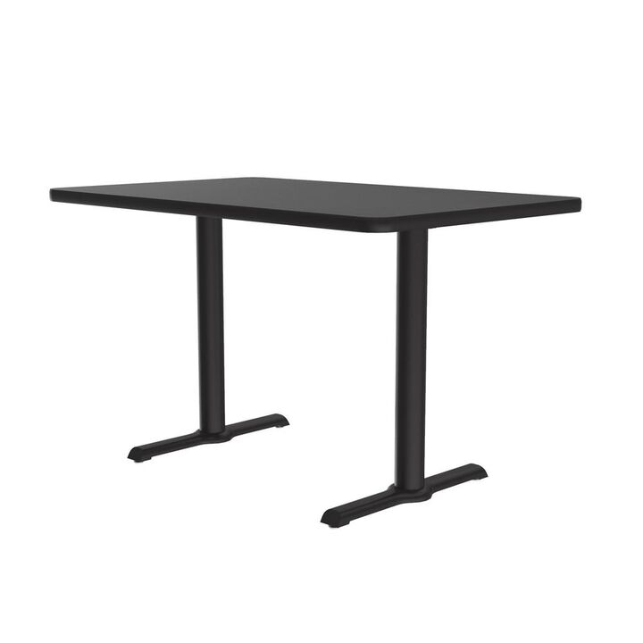 Correll Table Height Deluxe High-Pressure Caf&eacute; and Breakroom Table 30x60, RECTANGULAR, BLACK GRANITE, BLACK