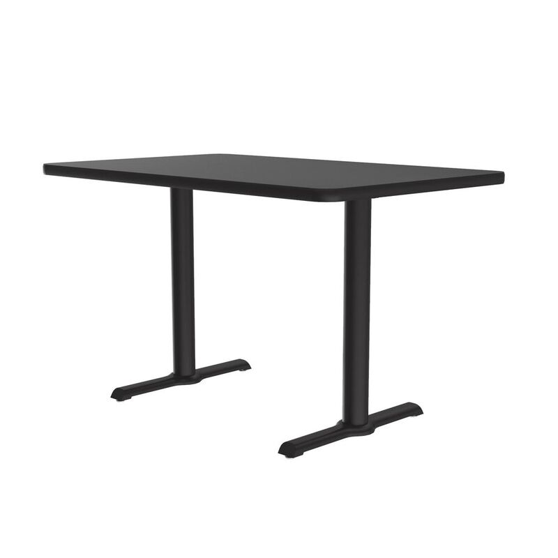 Correll Table Height Deluxe High-Pressure Caf&eacute; and Breakroom Table, 30x48, RECTANGULAR, BLACK GRANITE BLACK