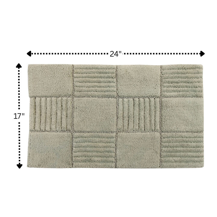 Knightsbridge Chakkar Board 220 GSF Non Skid Back Bath Rug 17 x 24 - Aqua