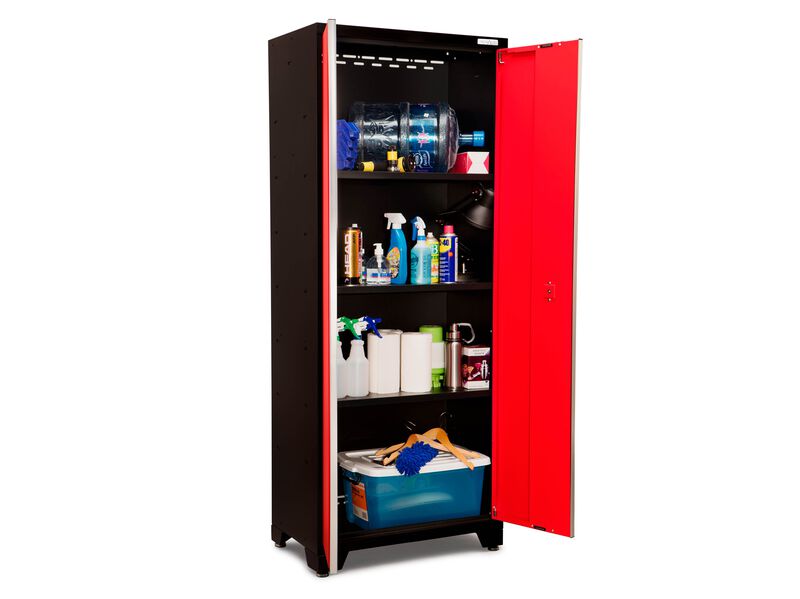 NewAge Products Bold Series 78 in. W x 18 in. D x 76.75 in. H Heavy Duty Steel Garage Storage Cabinet Set, Worktop Included (6-Piece)