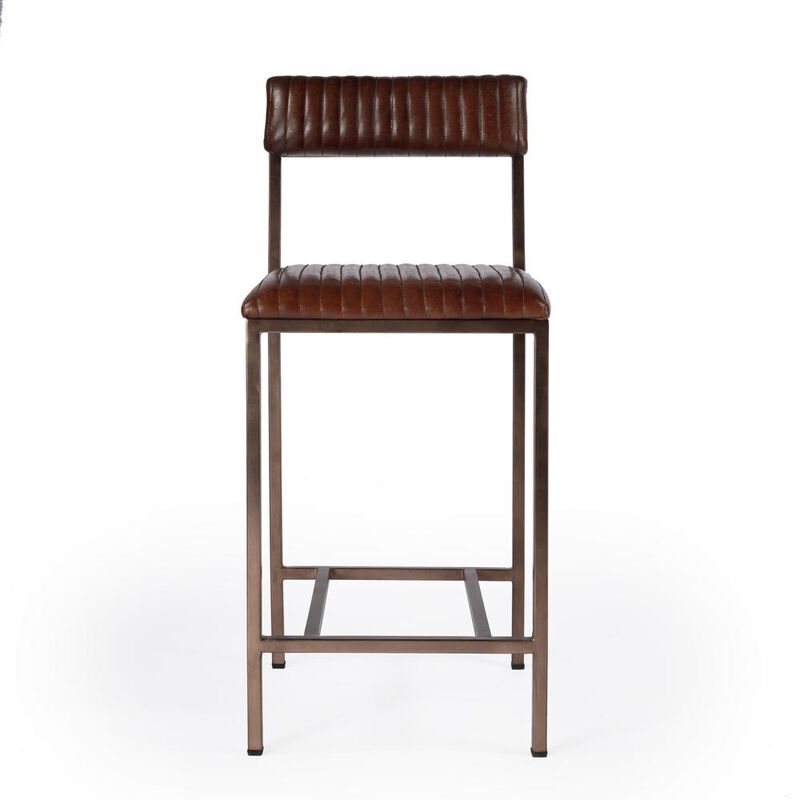 Butler Specialty Houston 24 Leather Counter Stool, Medium Brown
