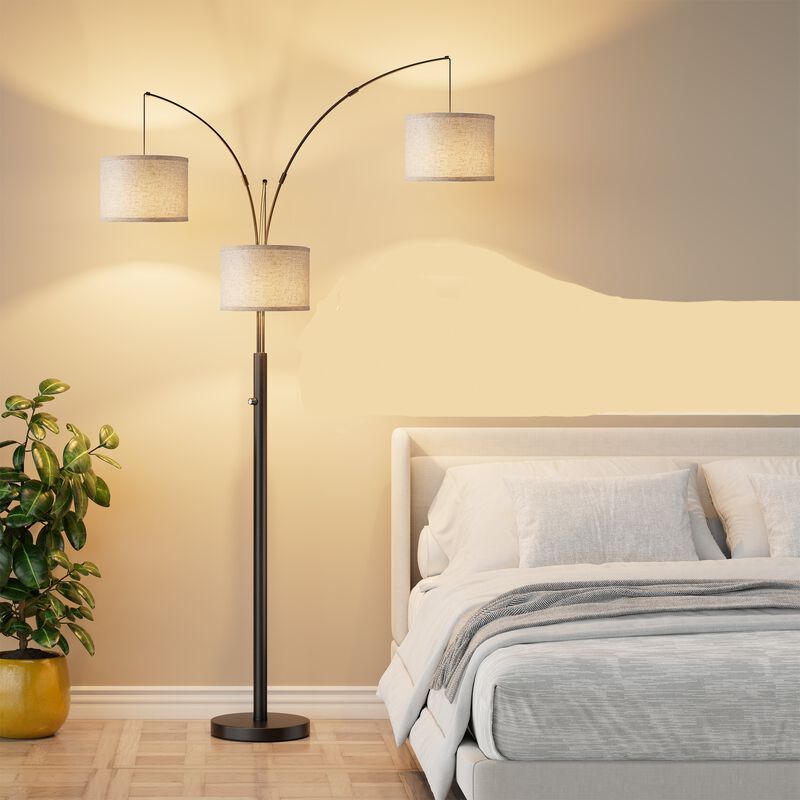 Three-Color Temperature & Dimmable Three-Head Floor Lamp: Create A Cozy Home Lighting Ambiance image number 1