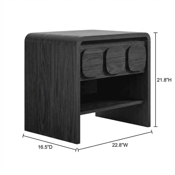 Gray Finish Nightstand with Minimalist Design and Smooth Surface