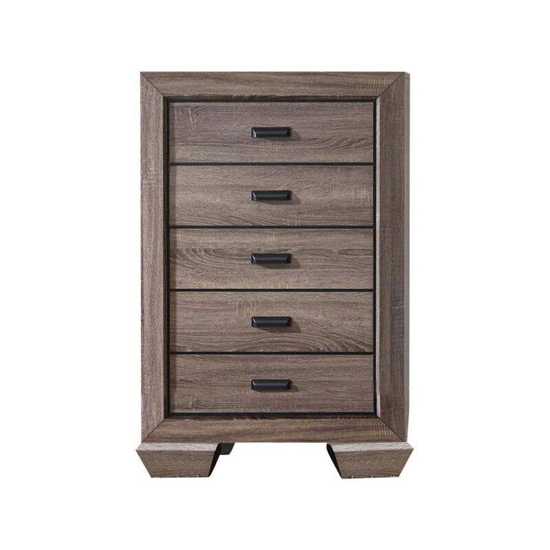 Kings Brand Furniture Kerry Wood 5-Drawer Chest, Brown image number 0