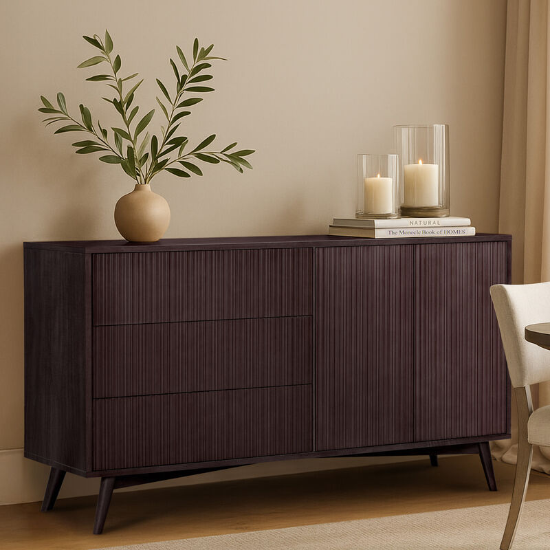 Tremolo Sideboard Cabinet with Fluted Fronts & Modern Design image number 6