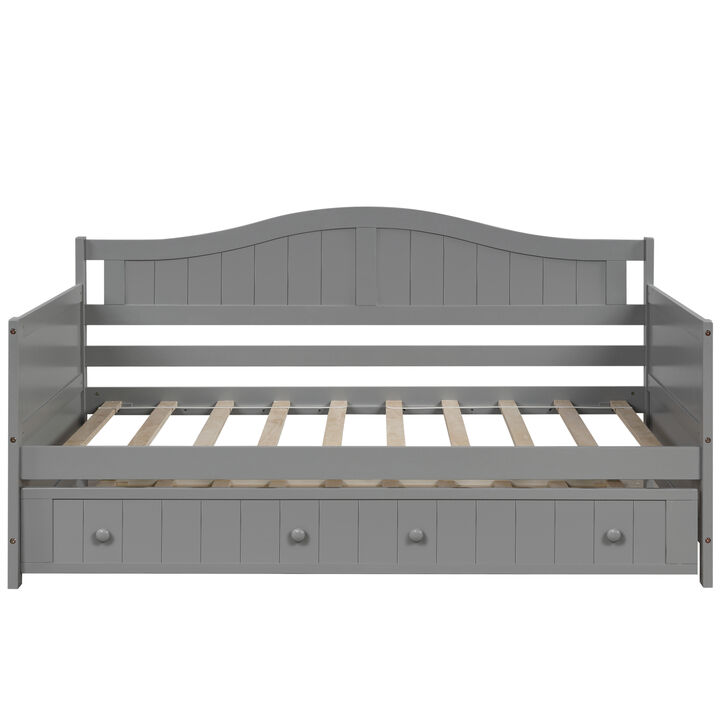 Merax Wooden Daybed with Trundle Bed