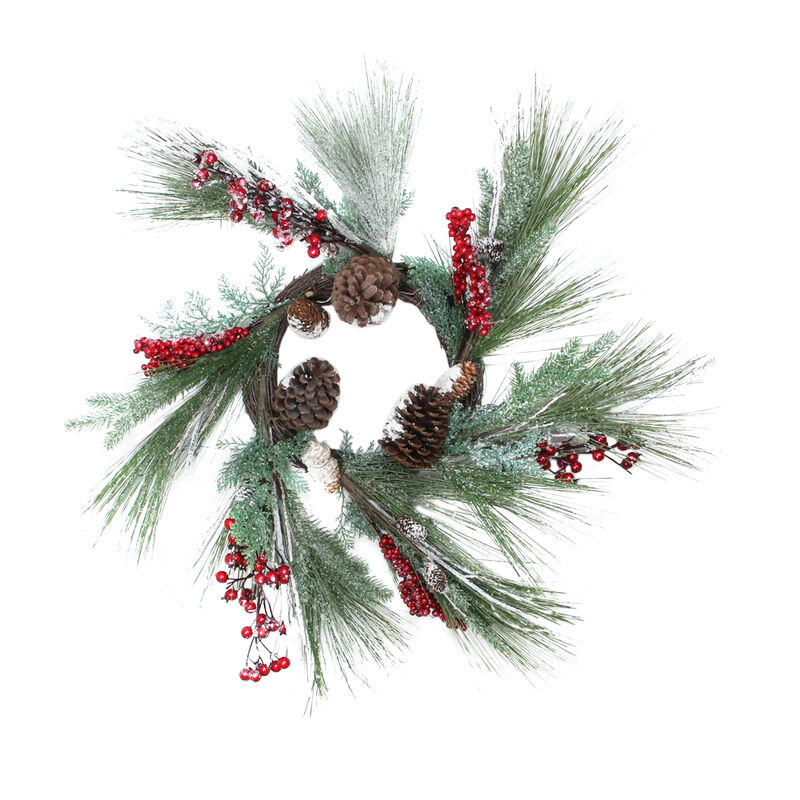 Berries with Pine Cones and Pine Sprigs Artificial Christmas Wreath - 32-Inch  Unlit image number 0