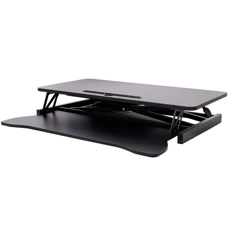 GOODSILO Ergonomic Adjustable Height Standing Desk Converter with Keyboard Tray for Home Office Workstations and Computer Monitors image number 6