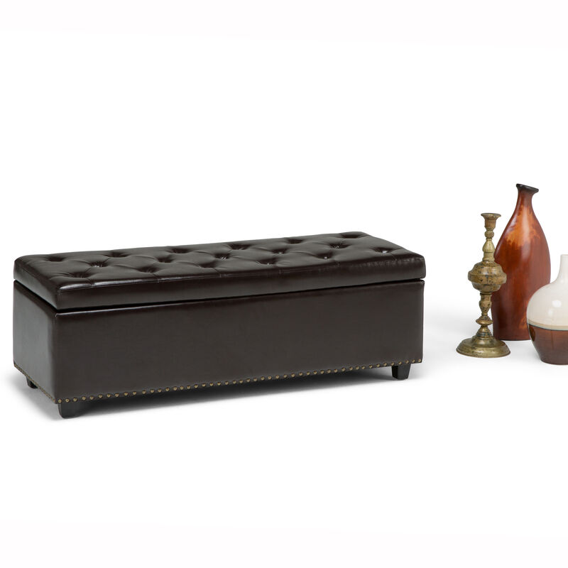 Simpli Home Hamilton Storage Ottoman image number 2