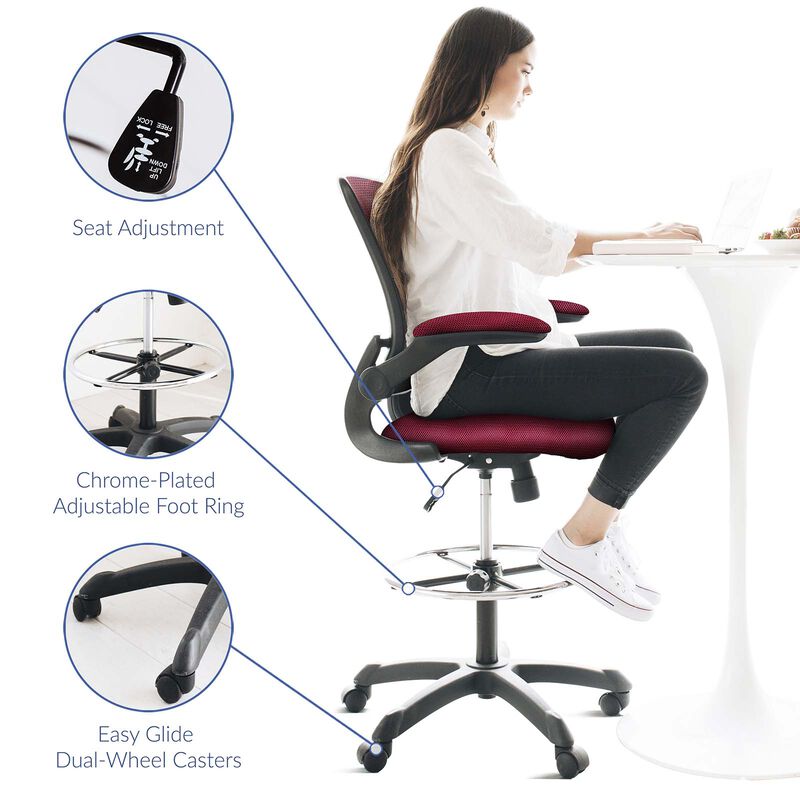 Modway Furniture - Veer Drafting Chair Gray image number 8