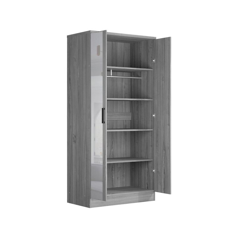 2 Doors Wardrobe Mirrored Door