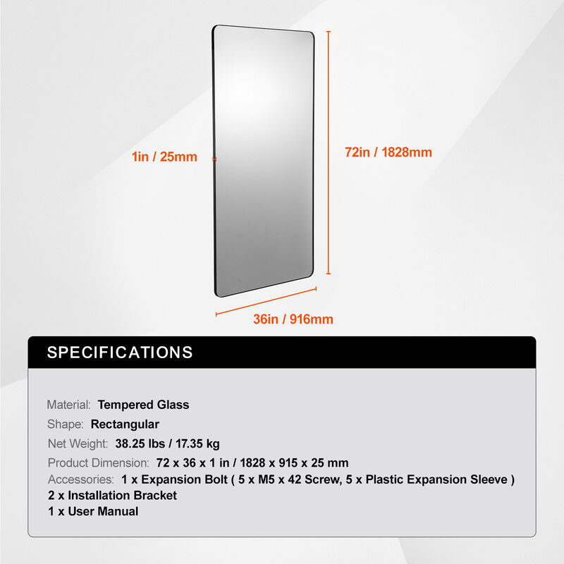 Modern Square Wall Mirror with Slim Aluminum Alloy Frame for Home Decor