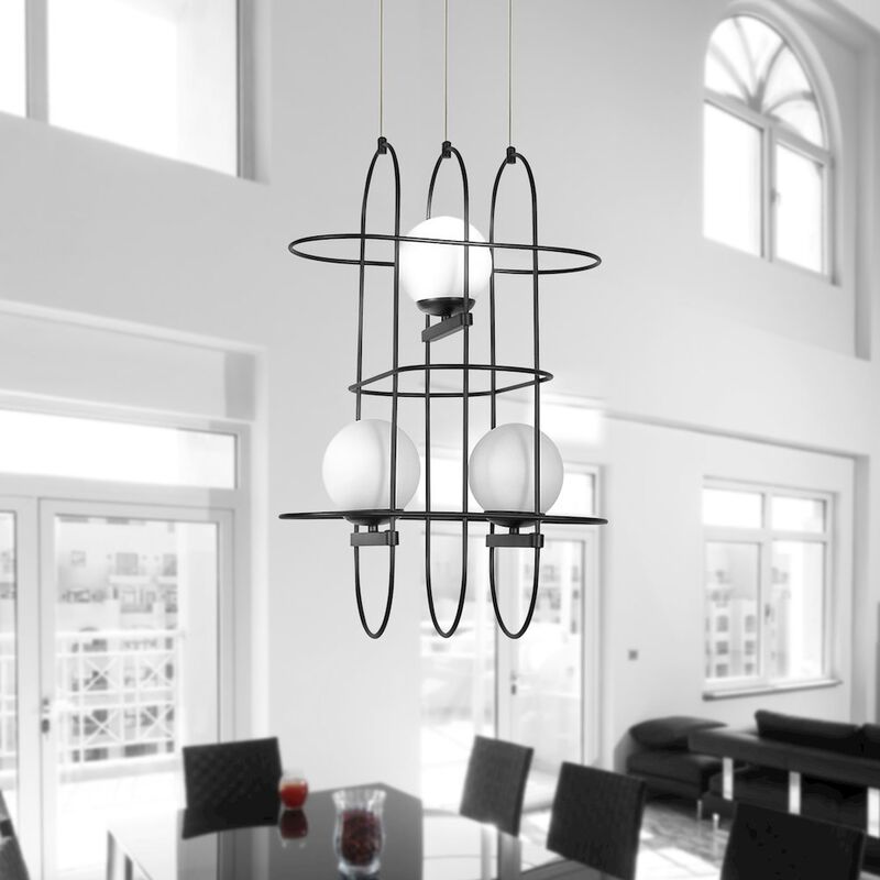 VONN Lighting Integrated LED Height Adjustable Chandelier Wire Frame Pendant Light
