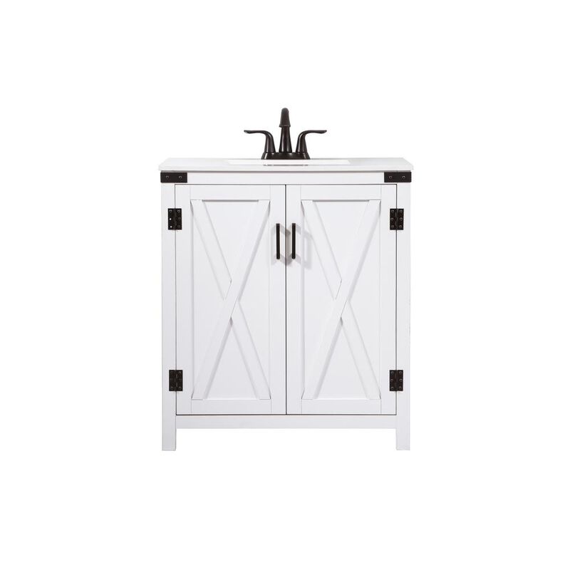 Elegant Kitchen and Bath 30 inch Single bathroom vanity in white