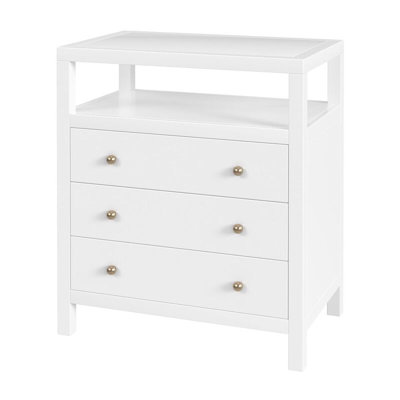 Butler Specialty 27 in. W Rectangular Wood 3 Drawer Tall Nightstand with Open Shelf on Top