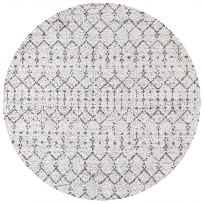 Moroccan Hype Boho Vintage Diamond Round Area Rug
