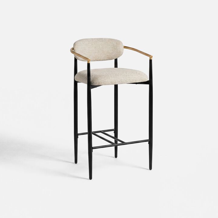 COLAMY MATRIX 29.5'' Upholstered Bar Height Bar Stools with Arms