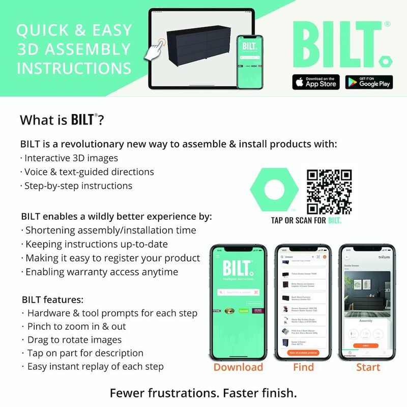 FurniFact Black 6 Drawer Dresser - Elegant Bedroom and Closet Wood Dresser Storage