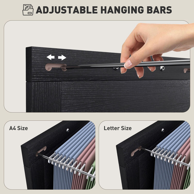 Hivvago Vertical File Cabinet with 3 Drawers for Office Storage image number 5