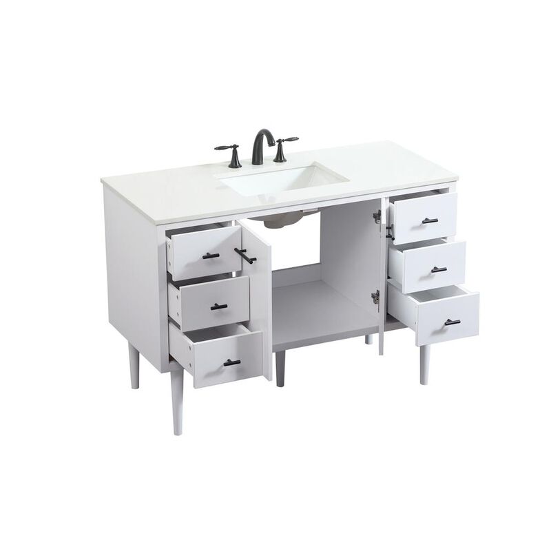 Elegant Kitchen and Bath 48 inch Single bathroom vanity in white