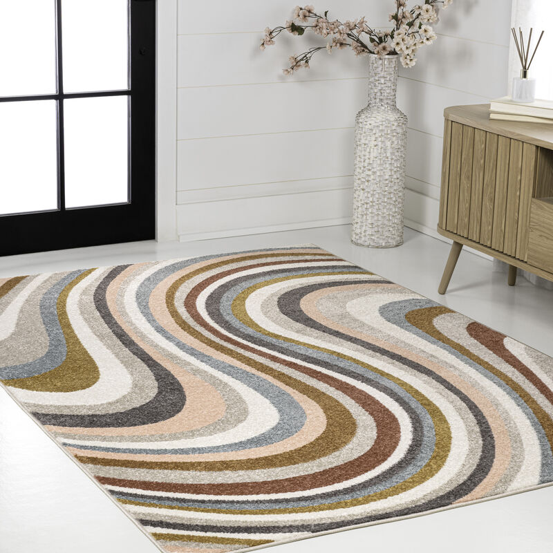 Flow Abstract Swirl Area Rug