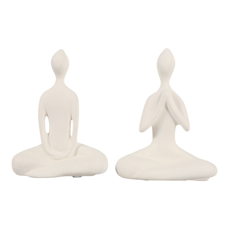 S/2 Paper Mache Yoga Ladies image number 0