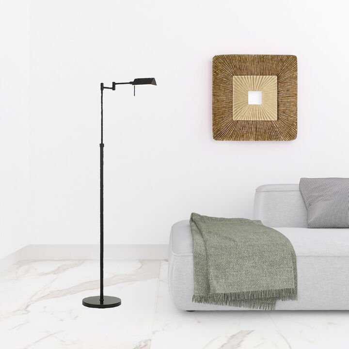 HomeRoots 61" Bronze Adjustable Swing Arm Floor Lamp