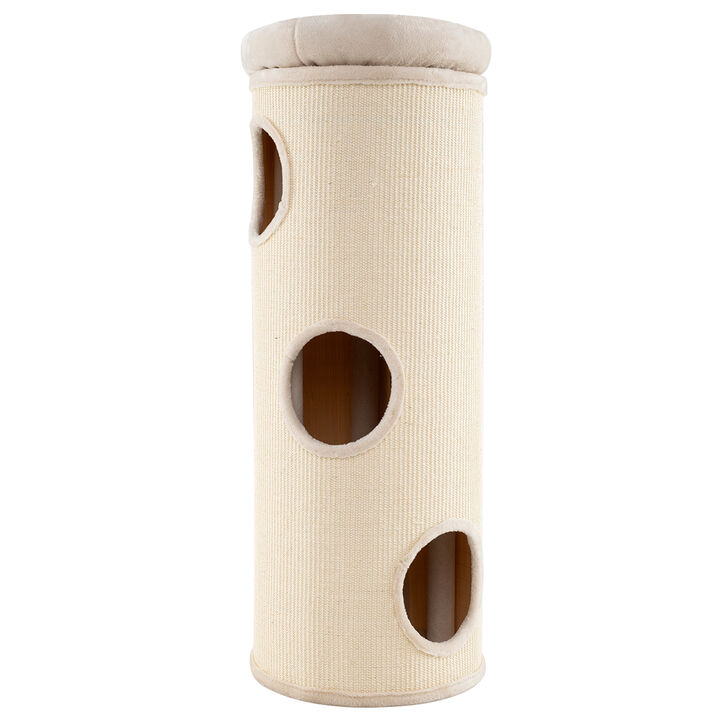 Multi-Level Cat House &ndash; 4-Story Elevated Cat Tower with Hideaway Caves