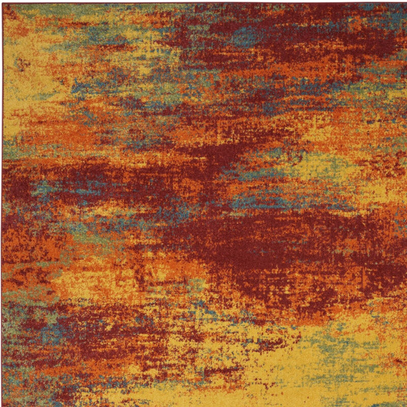 HomeRoots Abstract Indoor Outdoor Area Rug image number 2
