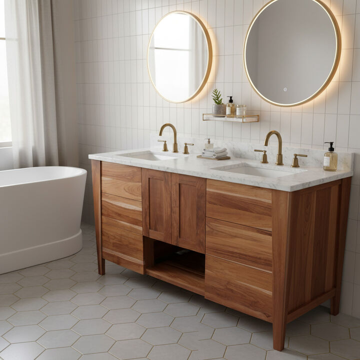 EcoDecors&reg; Significado&reg; 48" Teak Wood Free Standing Bathroom Vanity in EarthyTeak Finish