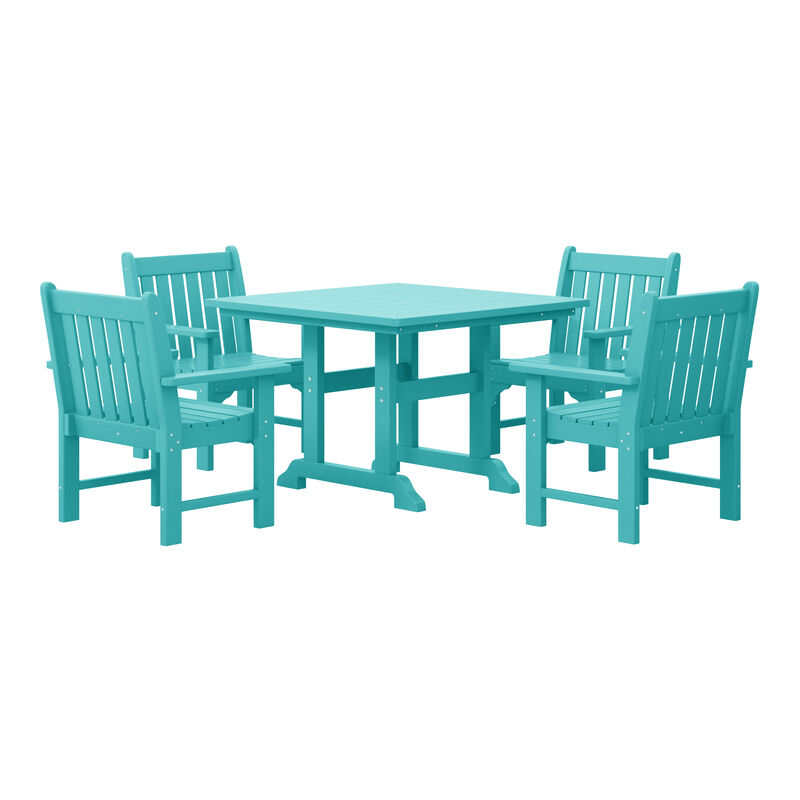 WestinTrends 5-Piece HDPE Outdoor Patio Chair and Square Table Dining Set image number 0