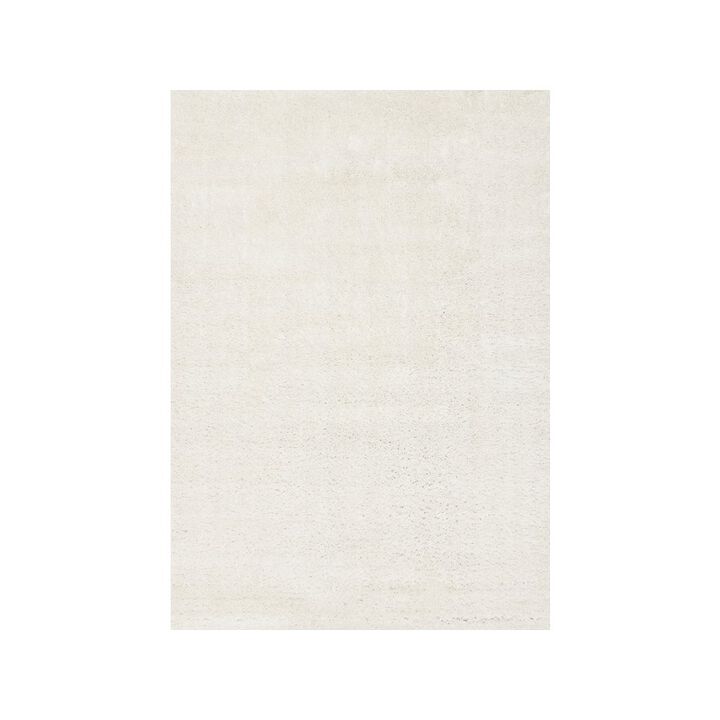 Novelle Home Palmer Soft White Neutral Shag Rug, 3'11 x 5'11
