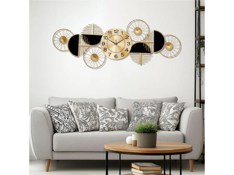 40" Large Metal Wall Clock - Silent Non-Ticking Battery Operated for Living Room & Office Decor image number 1