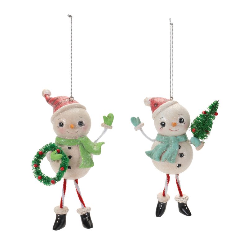 Set of 12 Nostalgic Snowman Ornaments for Christmas Tree or Seasonal Display