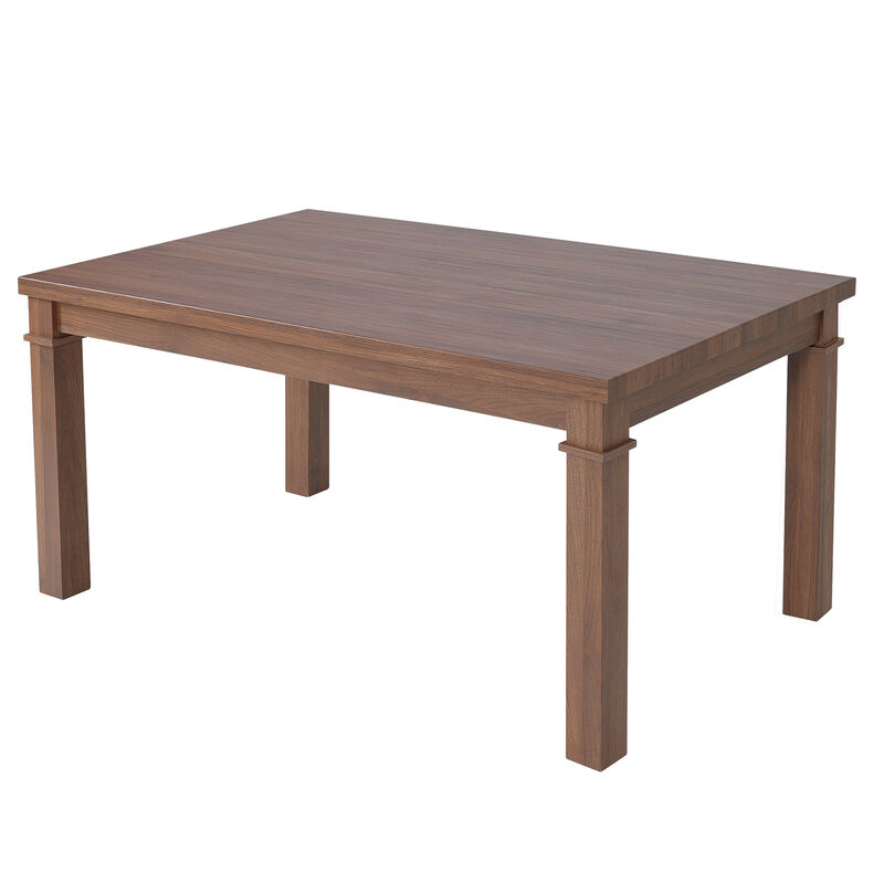 Merax 6-Piece Modern Dining Set, Rectangle Kitchen Table with 4 Upholstered Chairs & Bench