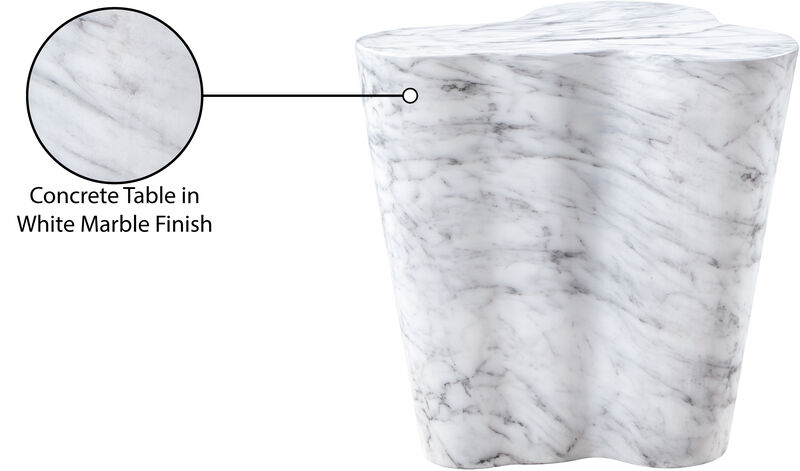 Meridian Furniture Monza White Marble Finish Concrete End Table image number 8