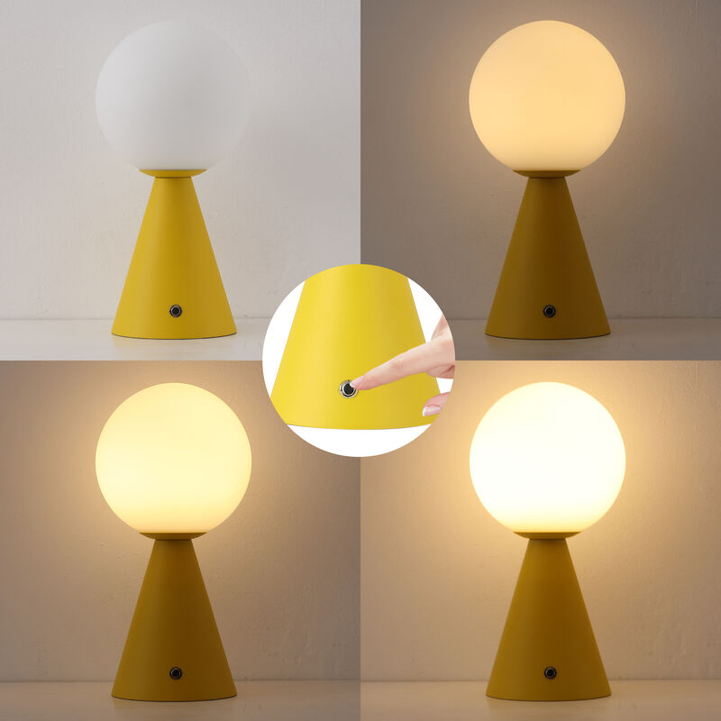 Macie 11.75" Modern Minimalist Globe Rechargeable/Cordless Dimmable Integrated LED Table Lamp with Touch Sensor