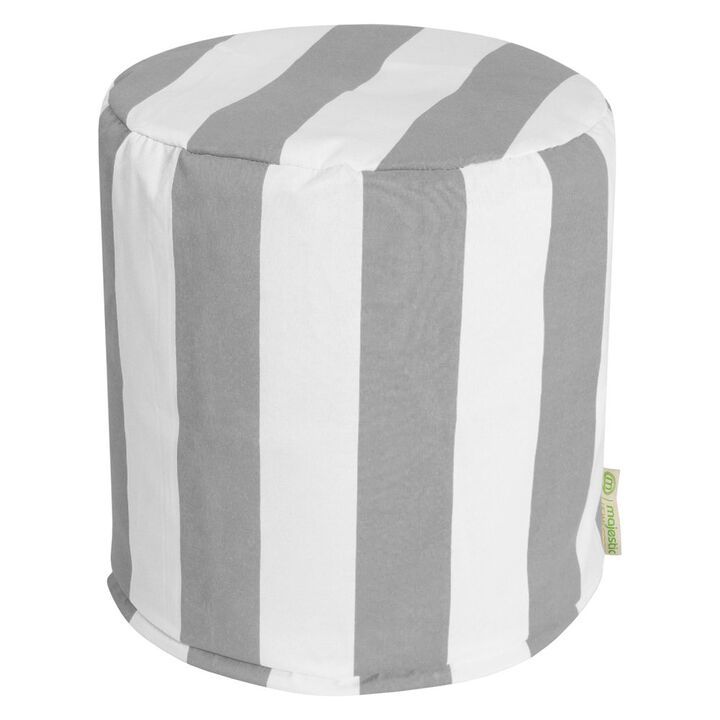 Majestic Home Goods Pouf Vertical Stripe Gray