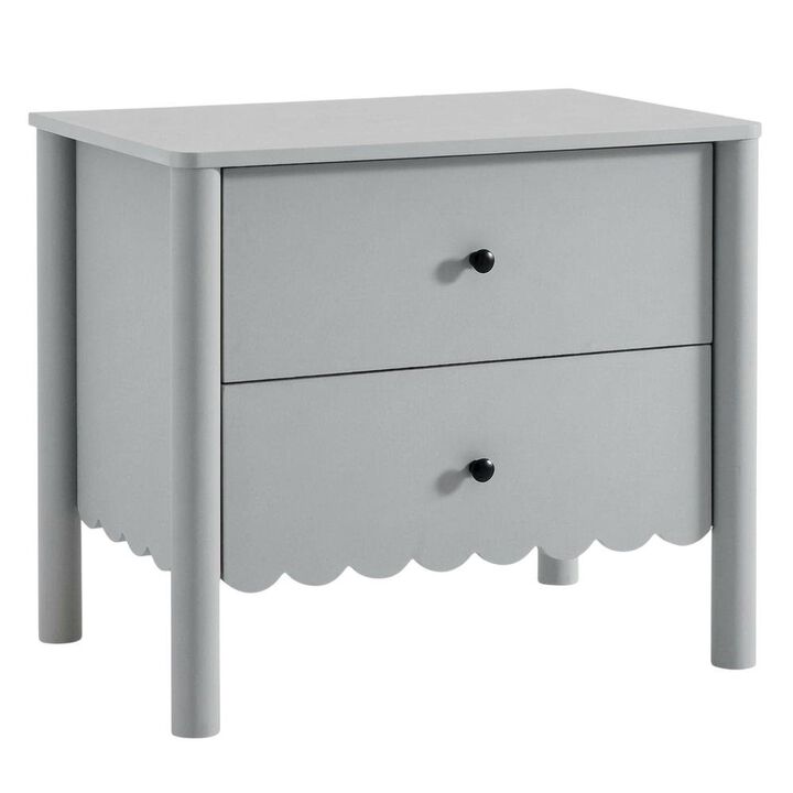 Bedside Nightstand with 2 Drawers in Elegant Finish