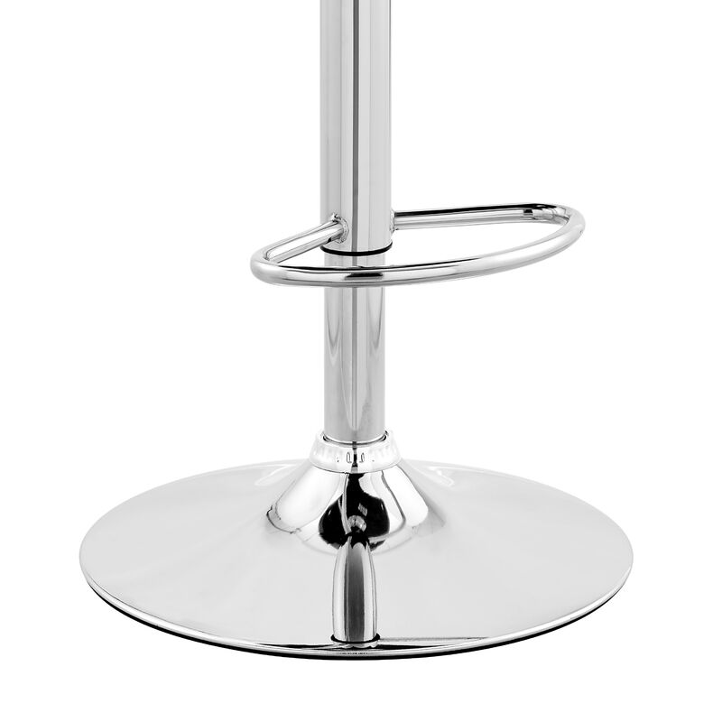 Adjustable Gray Faux Leather and Walnut Wood with Chrome Finish Bar Stool image number 6