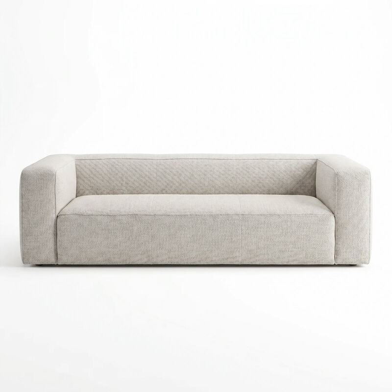 Aurora Pebble Beige Heavy Basketweave Sofa image number 0