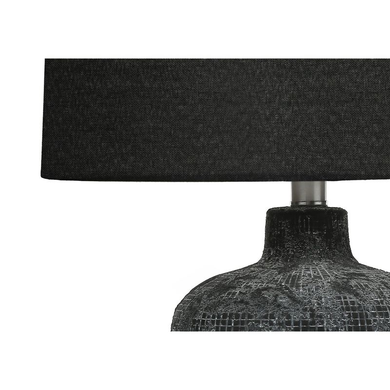 Monarch Specialties I 9621 - Lighting, Table Lamp, 24"H, Black Ceramic, Black Shade, Contemporary