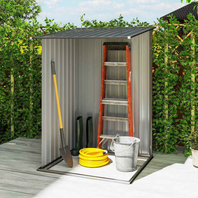 Hivvago Small Lean-To Galvanized Steel Tool Shed image number 6