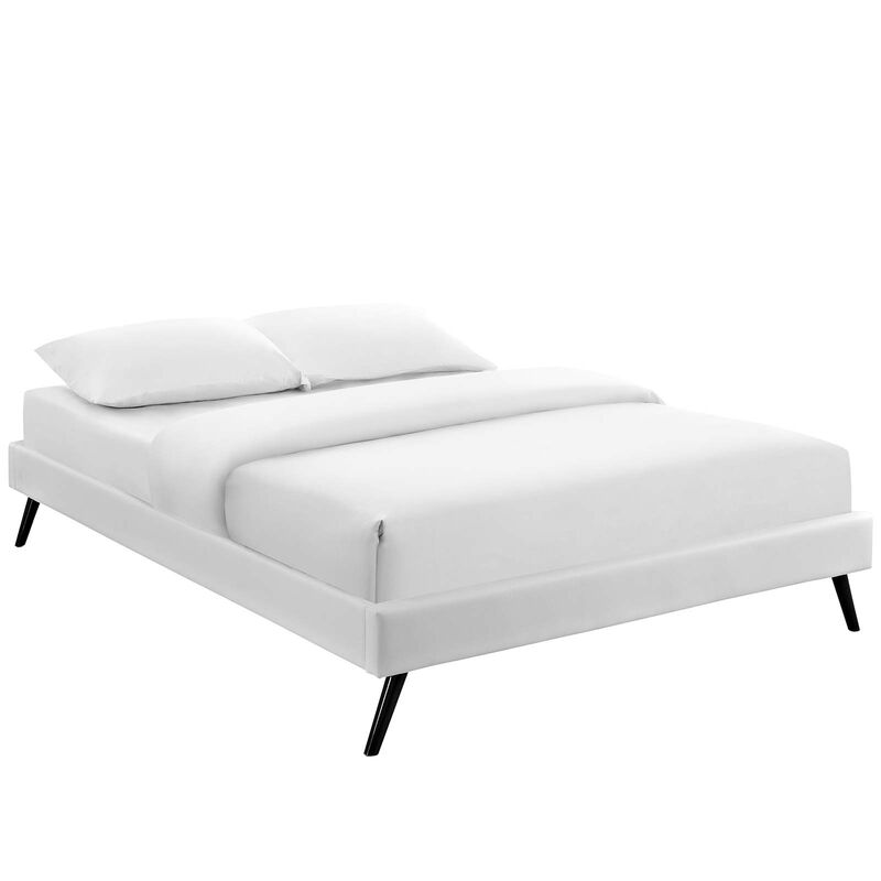 Modway - Loryn Full Vinyl Bed Frame with Round Splayed Legs White image number 0